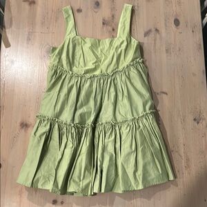 Green Sleeveless Anthropologie Tiered Dress